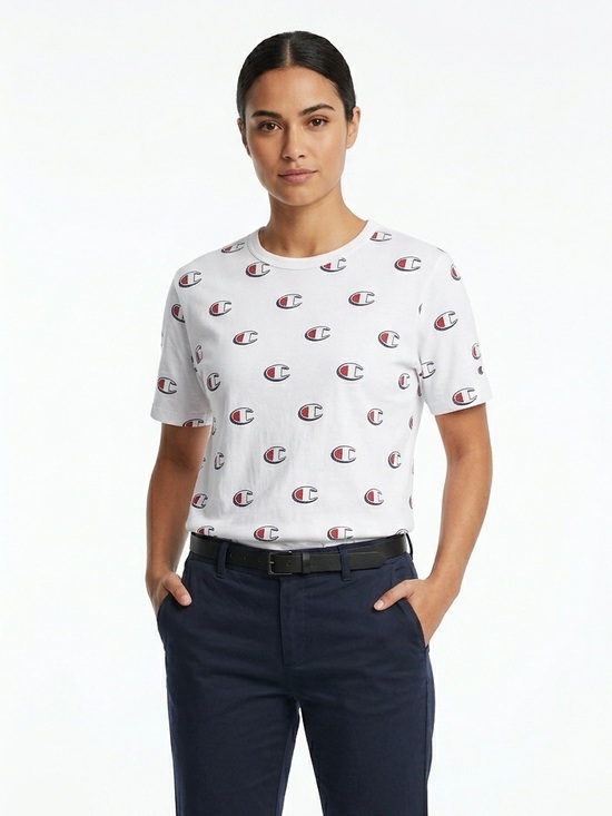 Champion Tops - Champion Heritage Sketched Logo Print T-Shirt White NWOT Size S